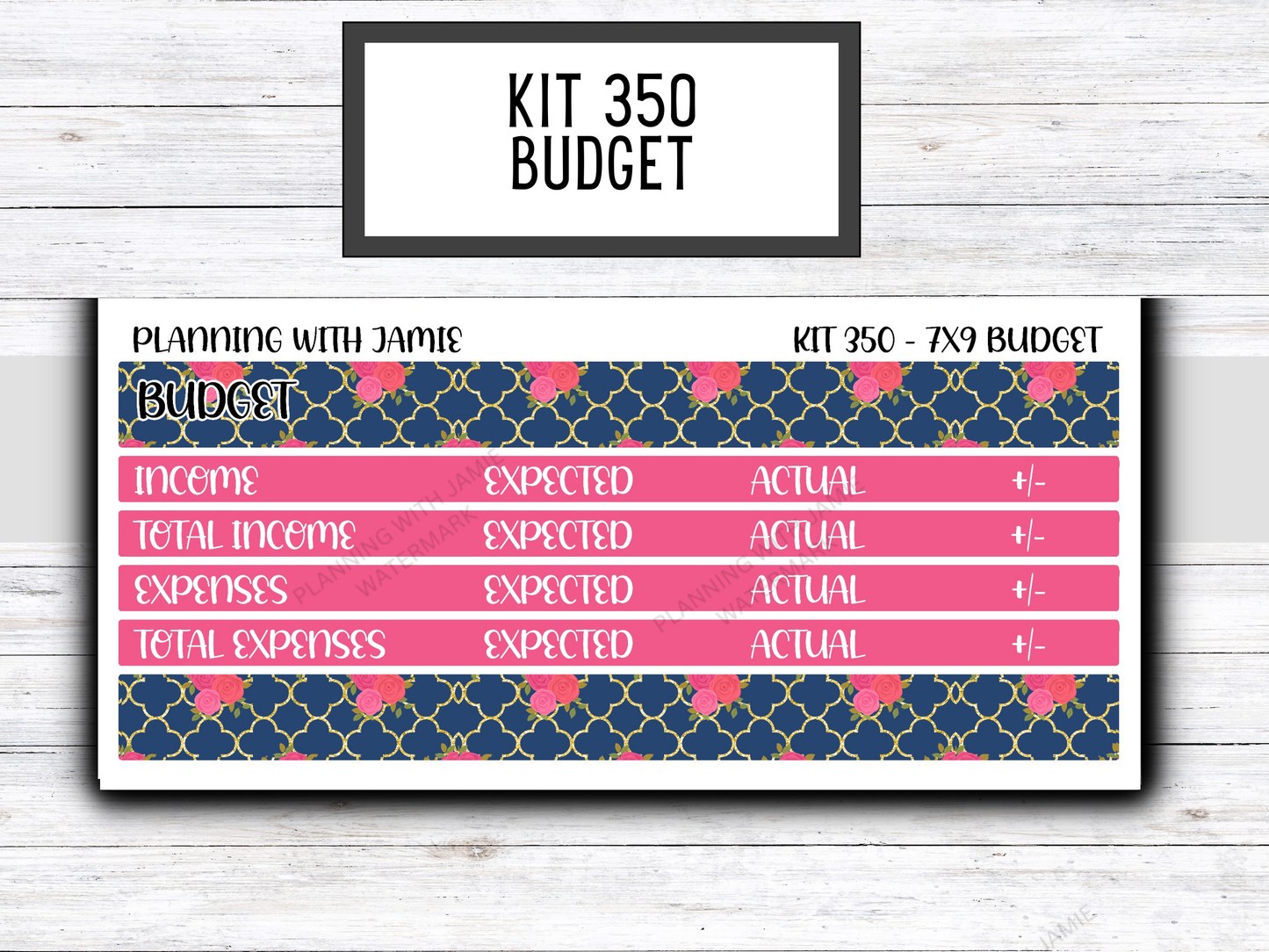 Kit 350 7x9 Budget Kit || Budget Sticker Kit || FLORAL Stickers