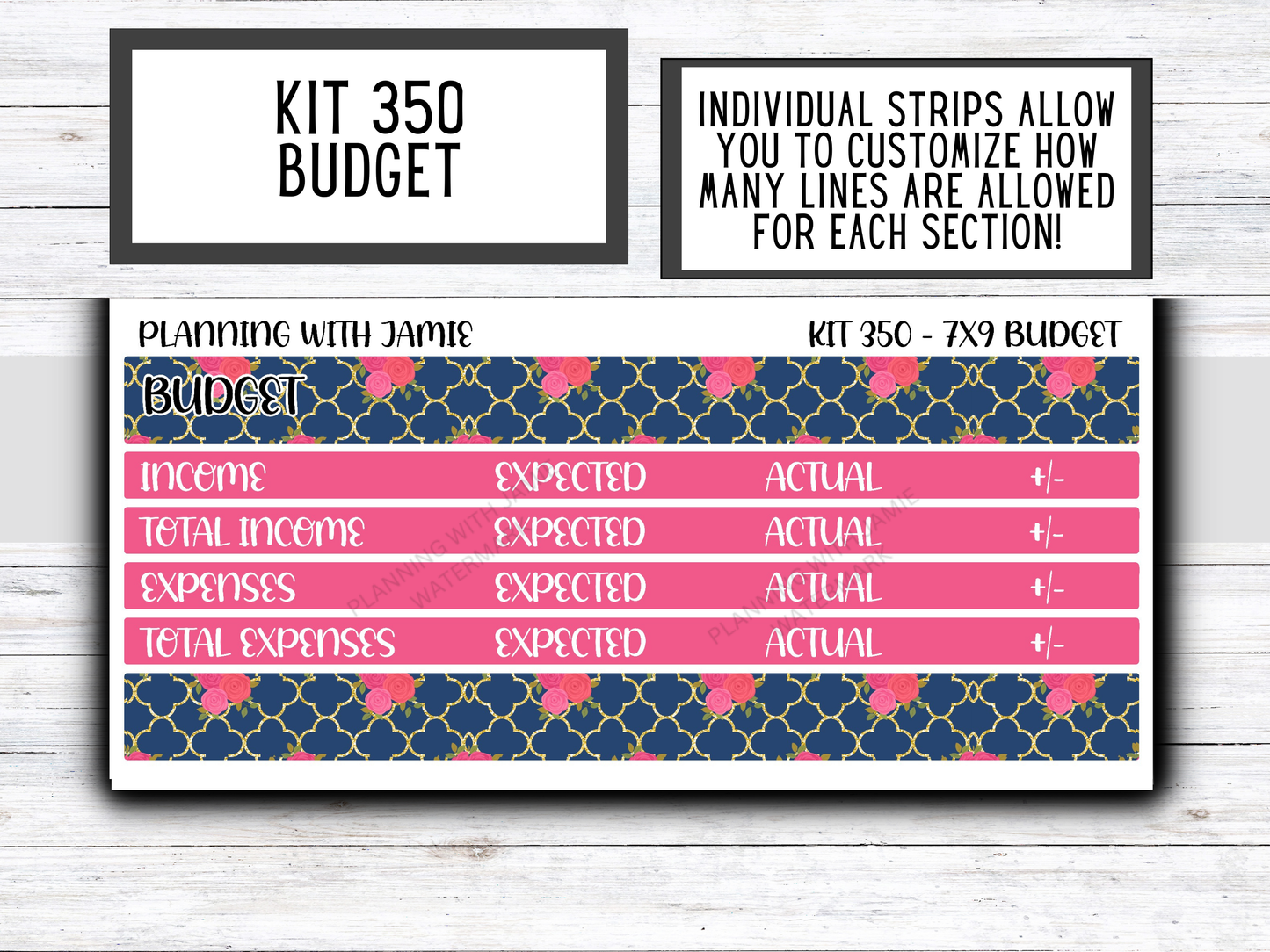 Kit 350 7x9 Budget Kit || Budget Sticker Kit || FLORAL Stickers