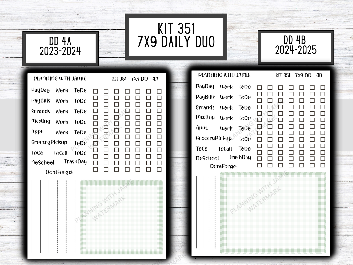 Kit 351 Erin Condren Daily Duo Sticker Kit || FLORAL STICKERS