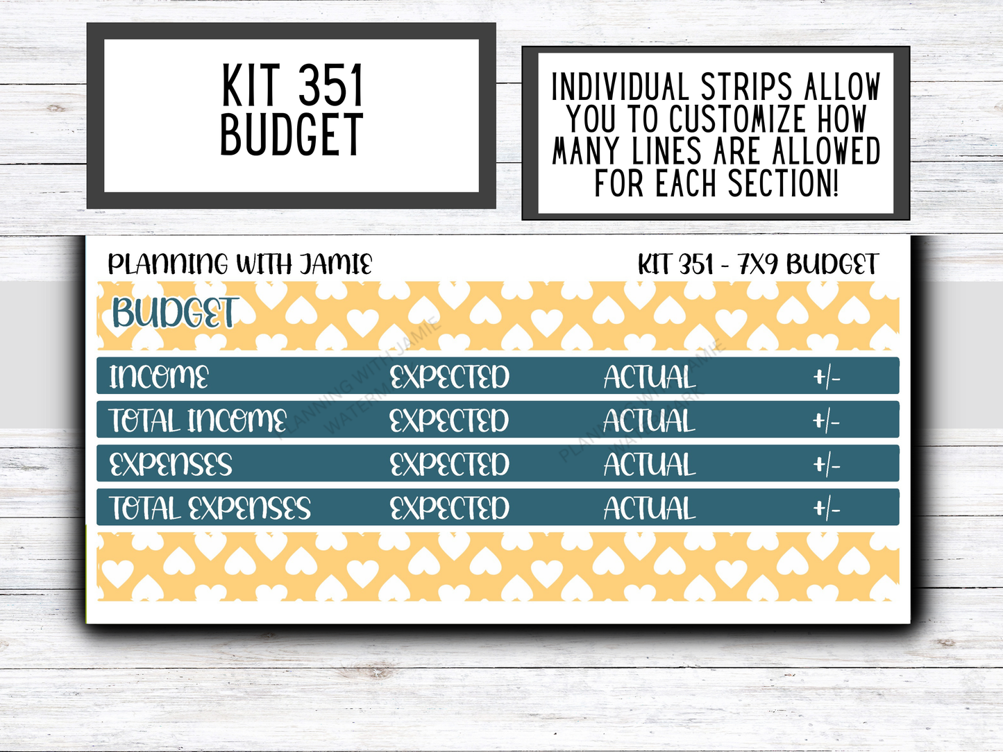 Kit 351 7x9 Budget Sticker Kit