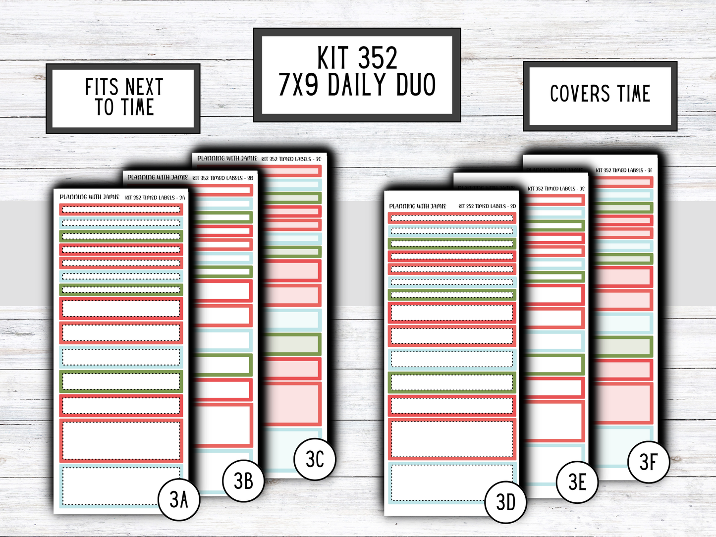 Kit 352 Erin Condren Daily Duo Sticker Kit || CHERRY STICKERS