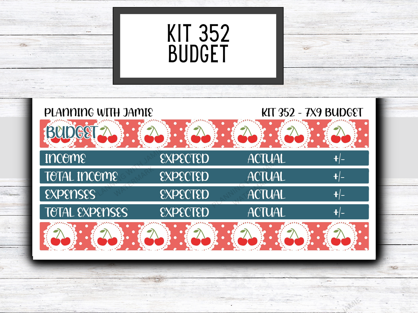 Kit 352 7x9 Budget Sticker Kit