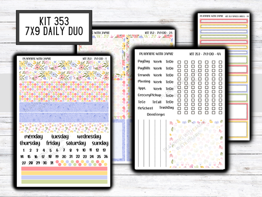 Kit 353 Erin Condren Daily Duo Sticker Kit || Daily Duo Stickers