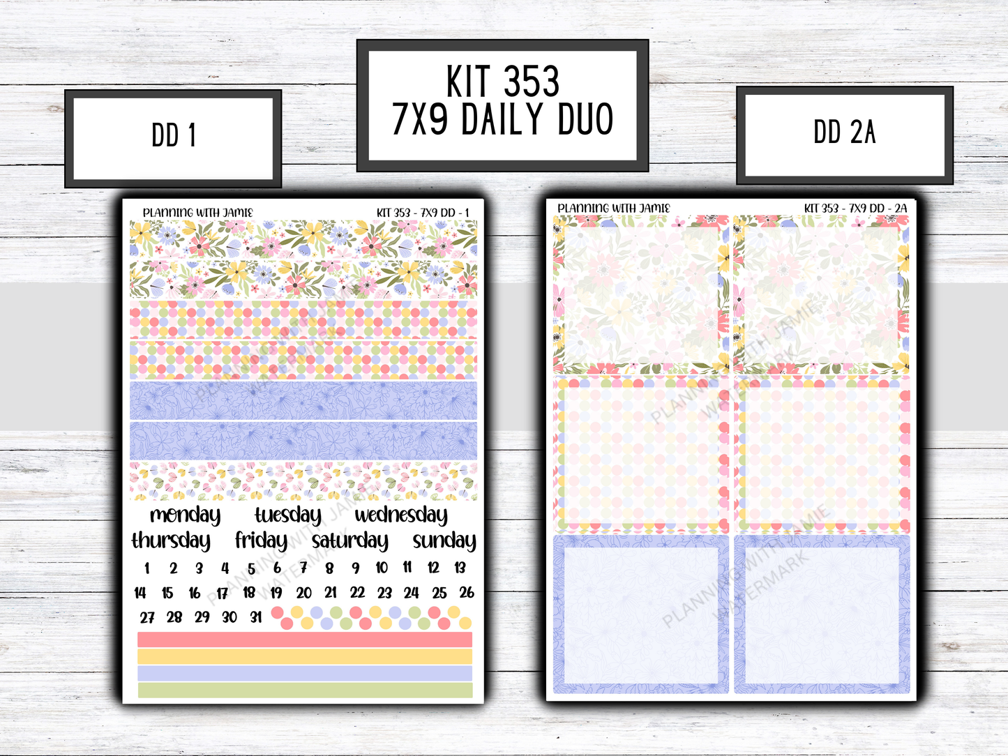 Kit 353 Erin Condren Daily Duo Sticker Kit || Daily Duo Stickers