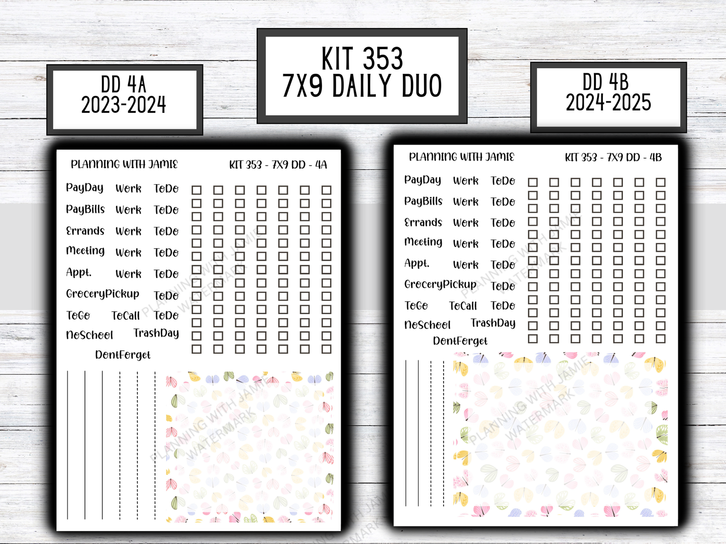 Kit 353 Erin Condren Daily Duo Sticker Kit || Daily Duo Stickers