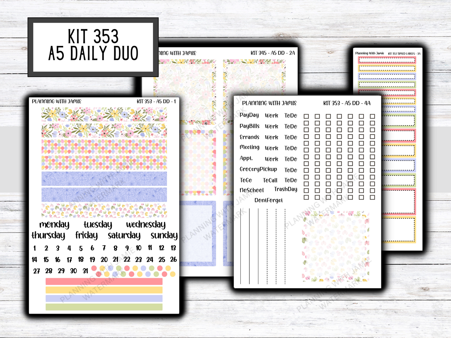 Kit 353 Erin Condren Daily Duo Sticker Kit || Daily Duo Stickers