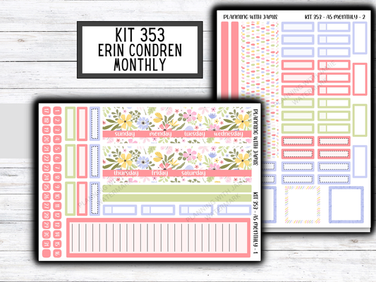 KIT 353 Erin Condren A5 Monthly Kit