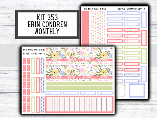 KIT 353 Erin Condren 7X9 Monthly Kit