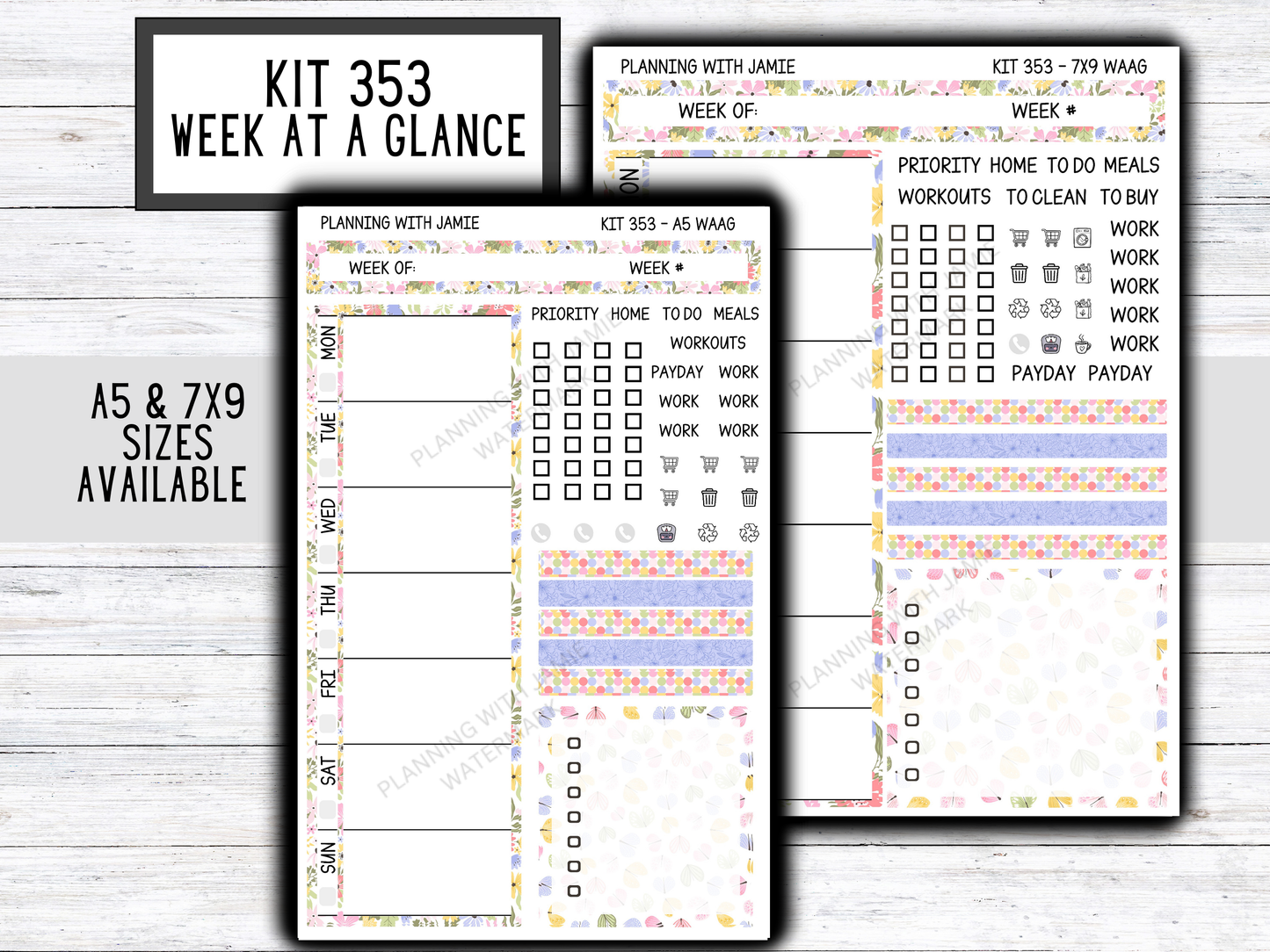 Kit 353 Week At A Glance Sticker Kit