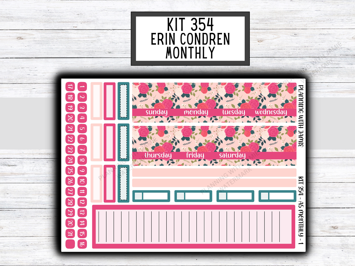 KIT 354 Erin Condren A5 Monthly Kit