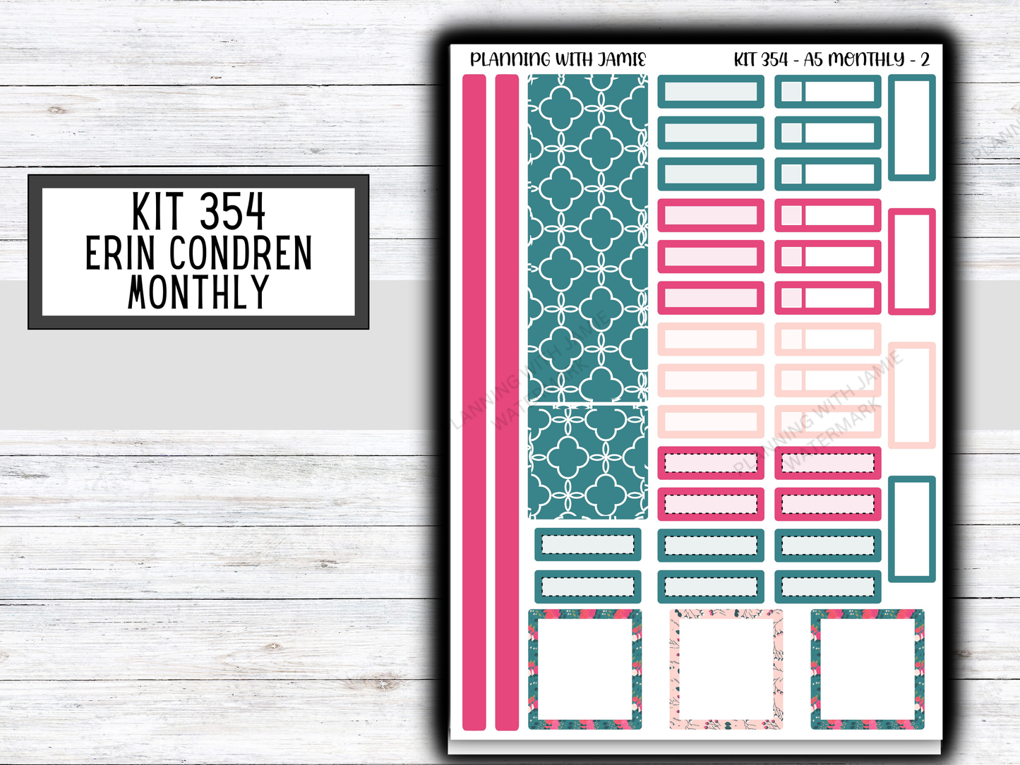 KIT 354 Erin Condren A5 Monthly Kit