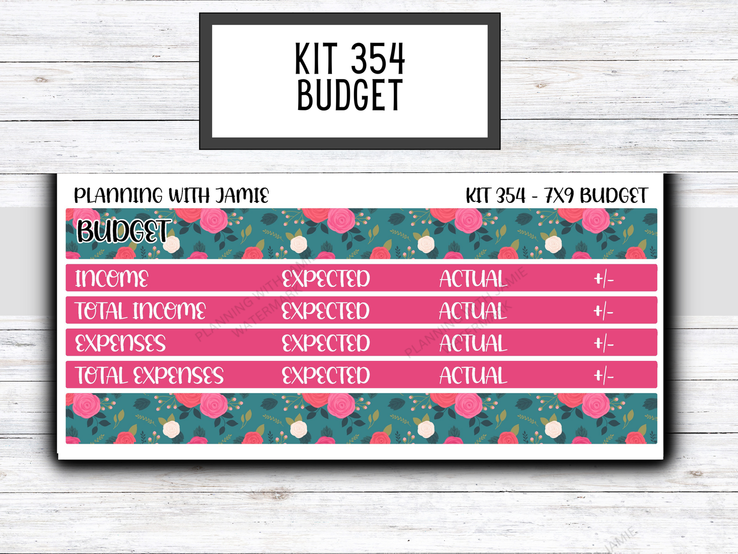 Kit 354 7x9 Budget Sticker Kit