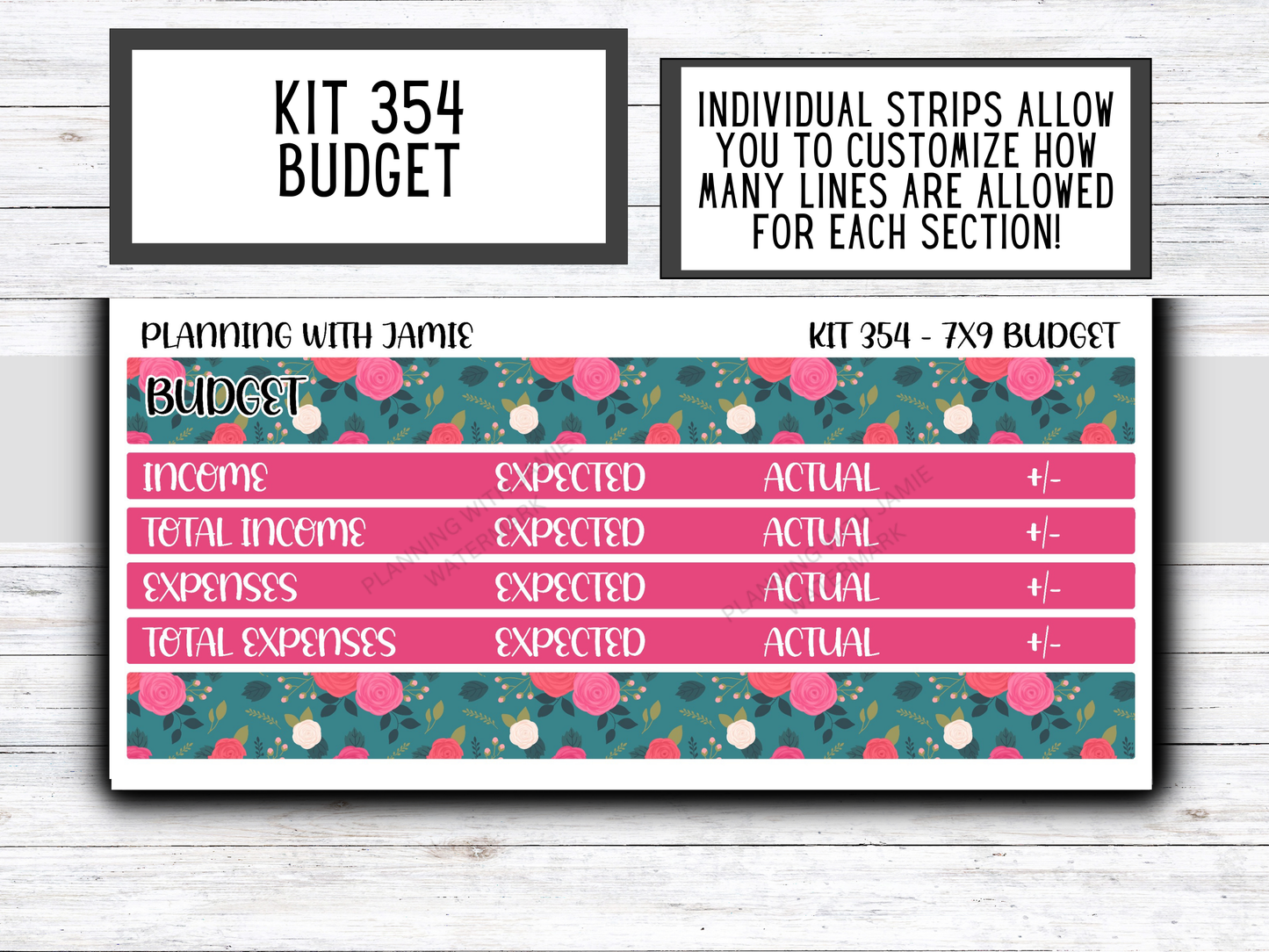Kit 354 7x9 Budget Sticker Kit