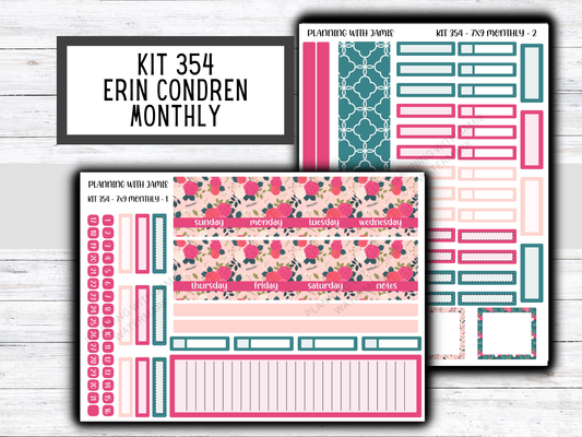 KIT 354 Erin Condren 7X9 Monthly Kit