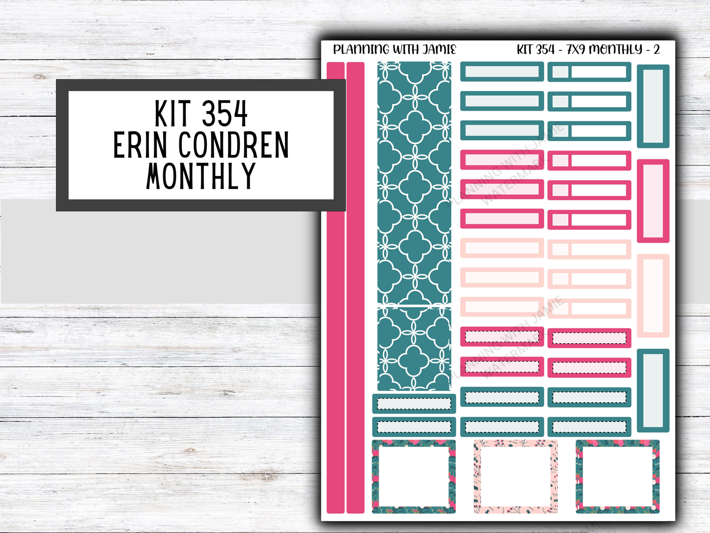 KIT 354 Erin Condren 7X9 Monthly Kit