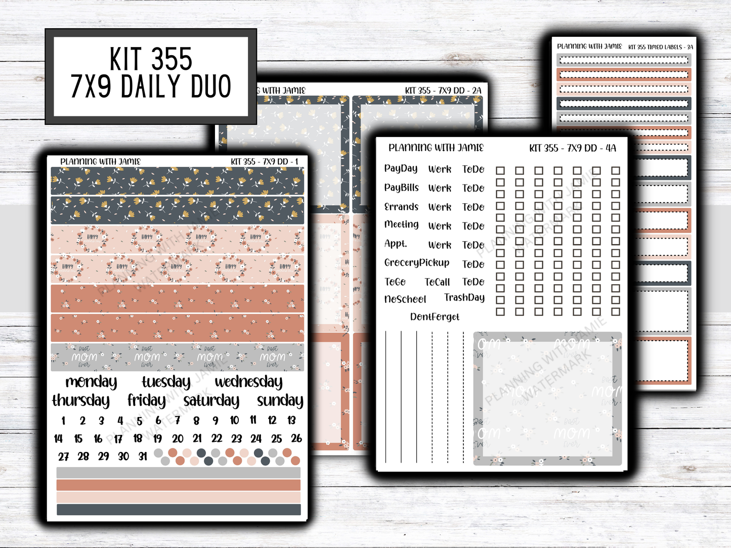Kit 355 Erin Condren Daily Duo Sticker Kit