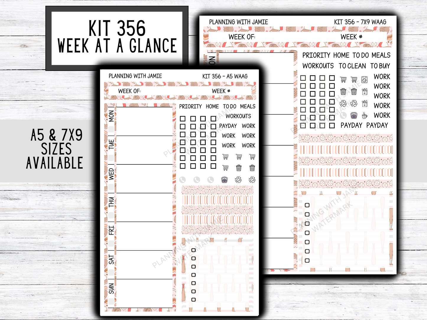 Kit 356 Week At A Glance Sticker Kit