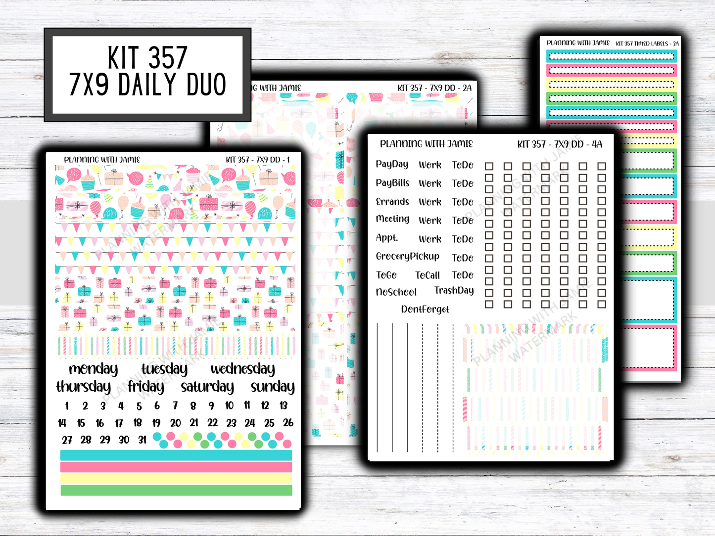 Kit 357 Erin Condren Daily Duo Sticker Kit || PARTY KIT