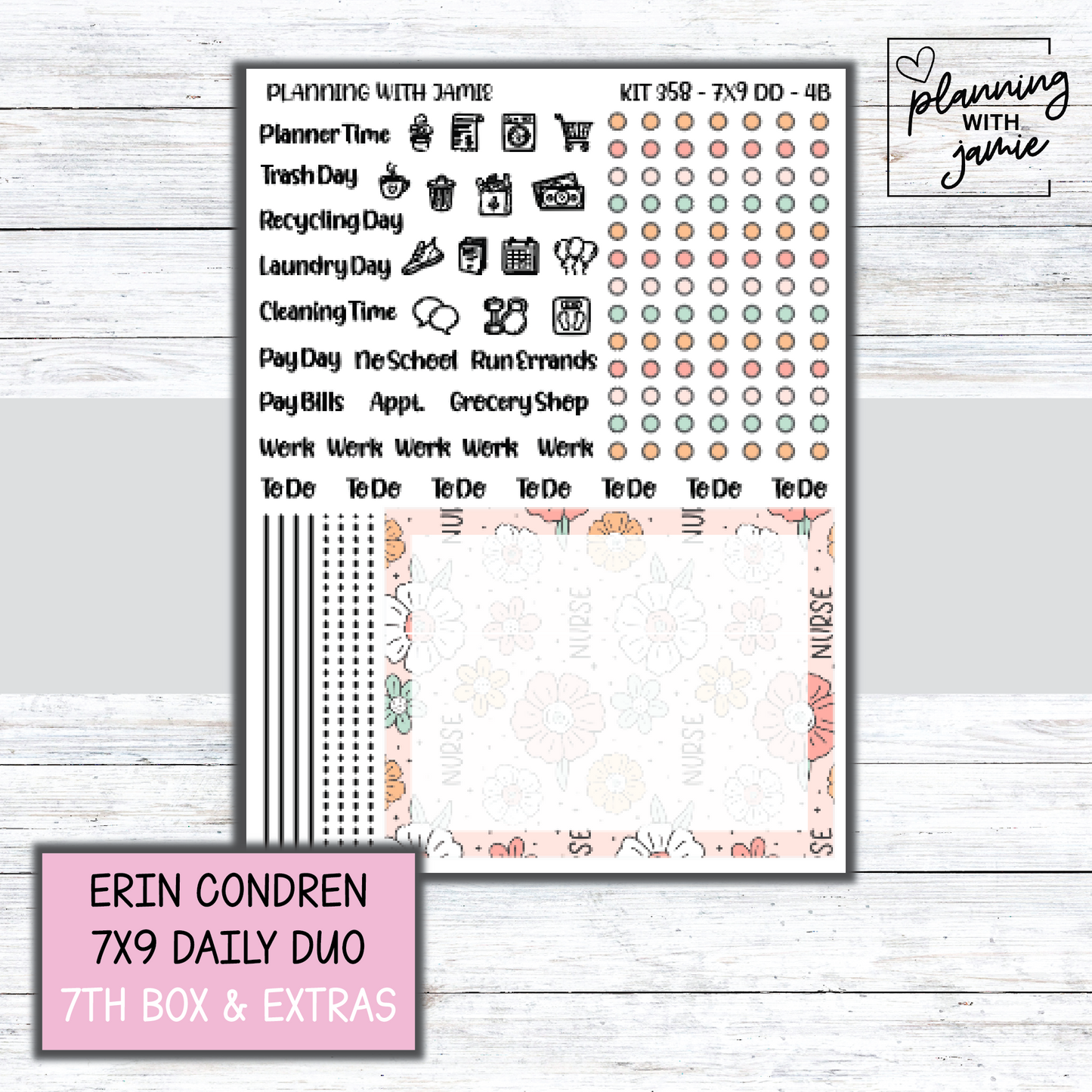 Kit 358 Erin Condren Daily Duo Sticker Kit || NURSE STICKERS