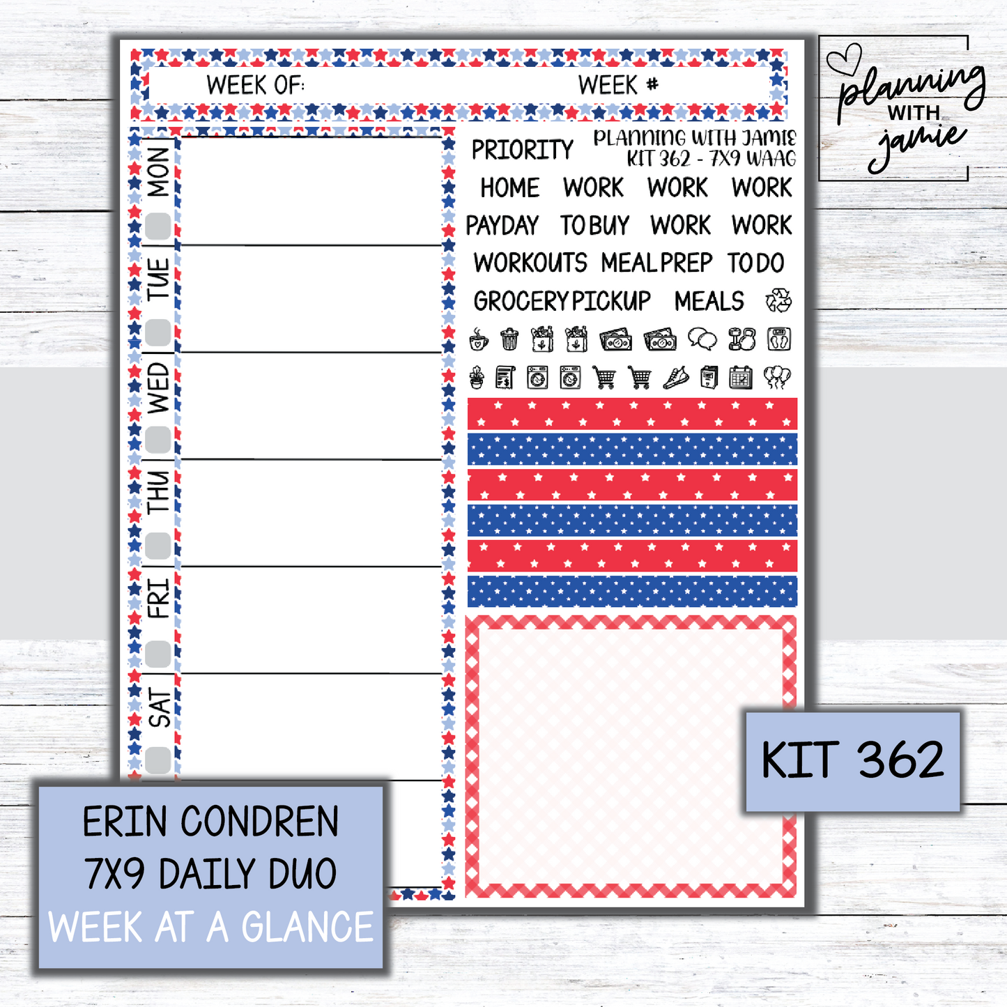 Kit 362 Week At A Glance Sticker