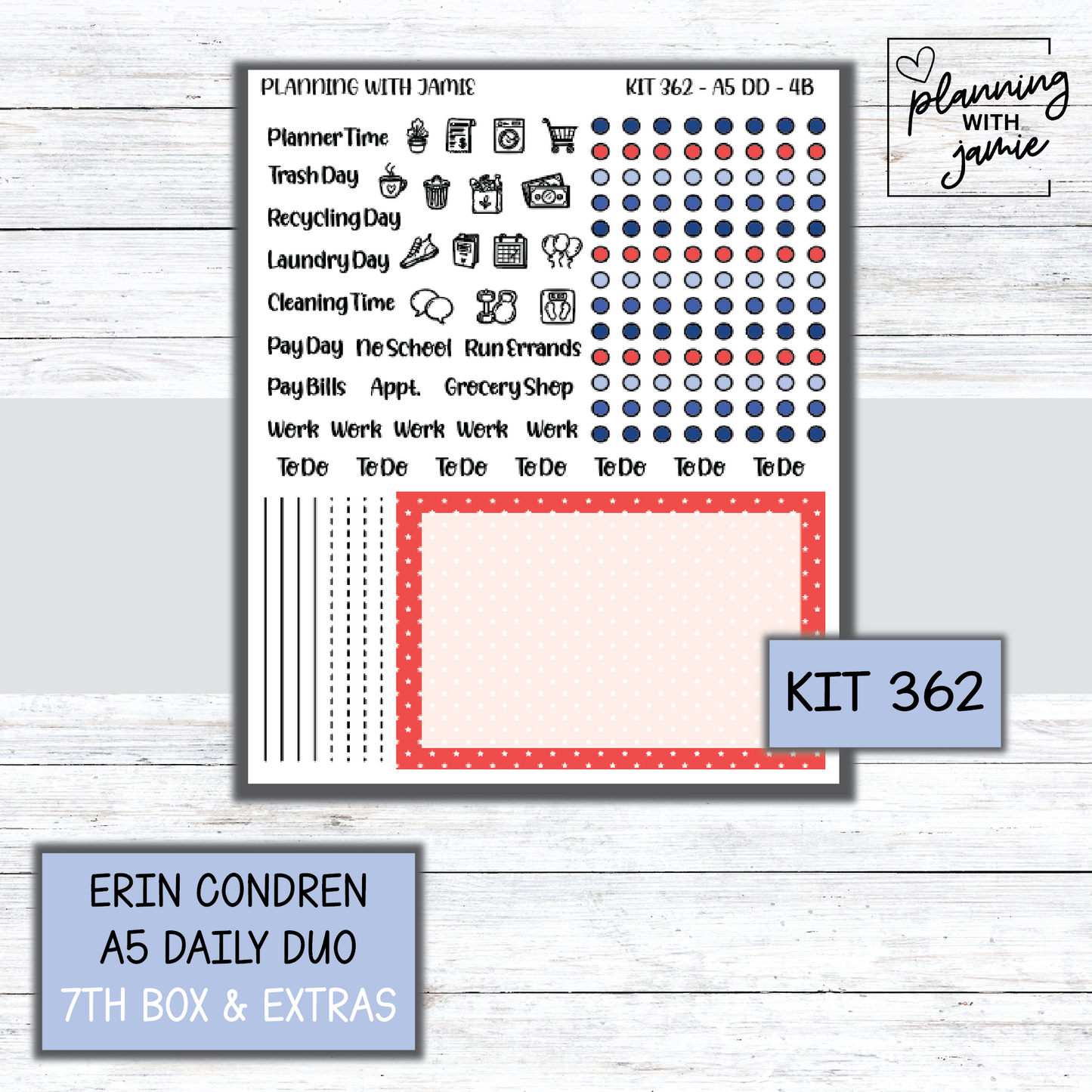 Kit 362 Erin Condren Daily Duo Sticker Kit