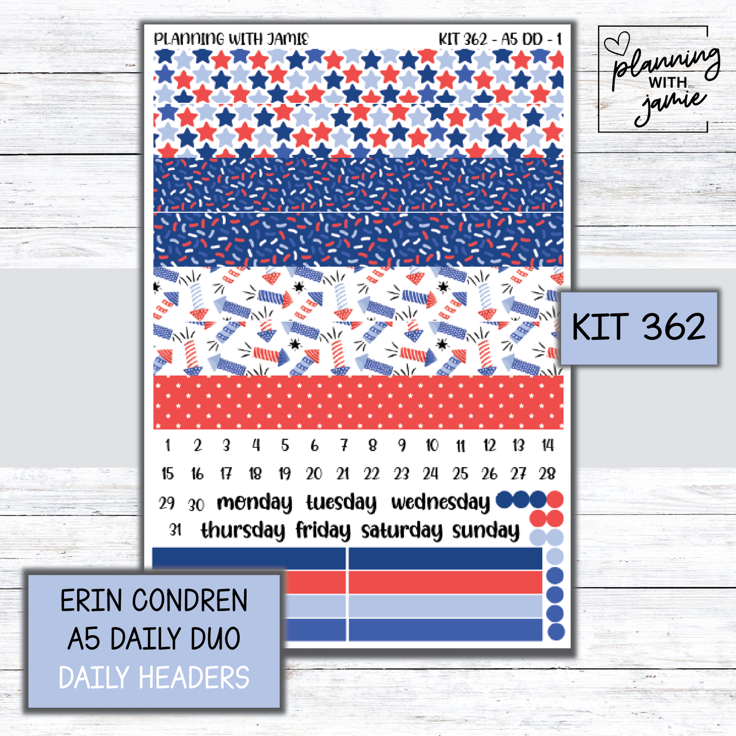 Kit 362 Erin Condren Daily Duo Sticker Kit