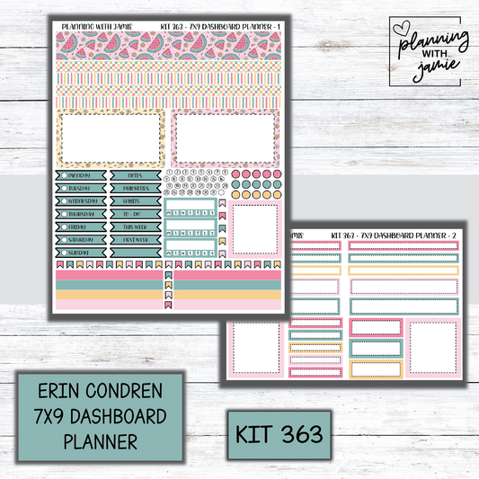 Kit 363 Erin Condren Dashboard Planner Sticker Kit