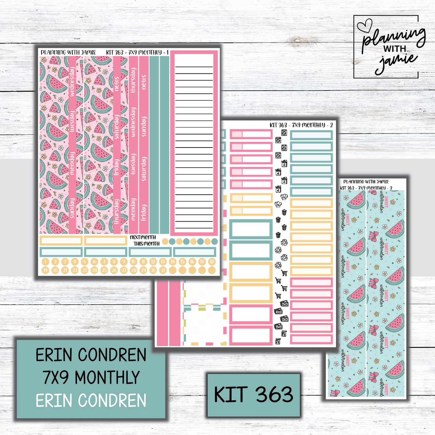 KIT 363 Erin Condren 7X9 Monthly Kit