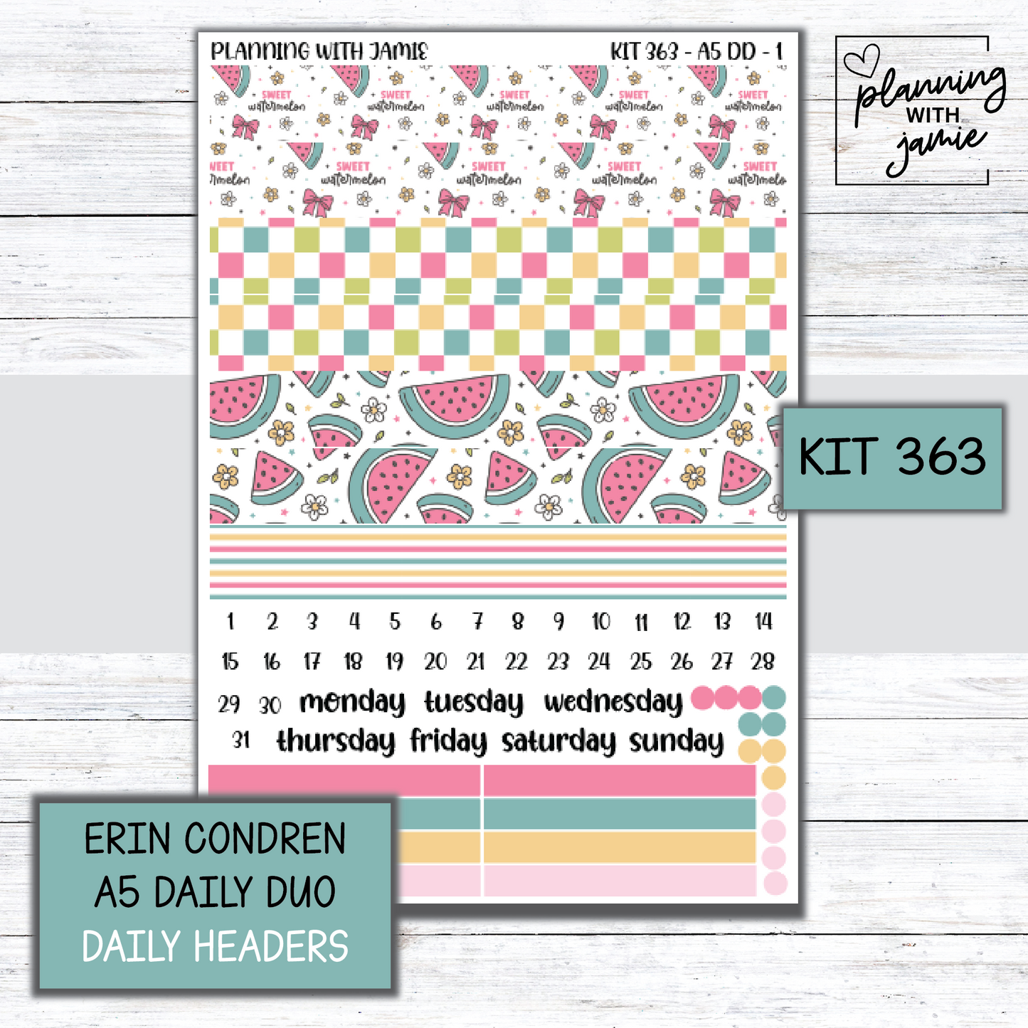 Kit 363 Erin Condren Daily Duo Sticker Kit