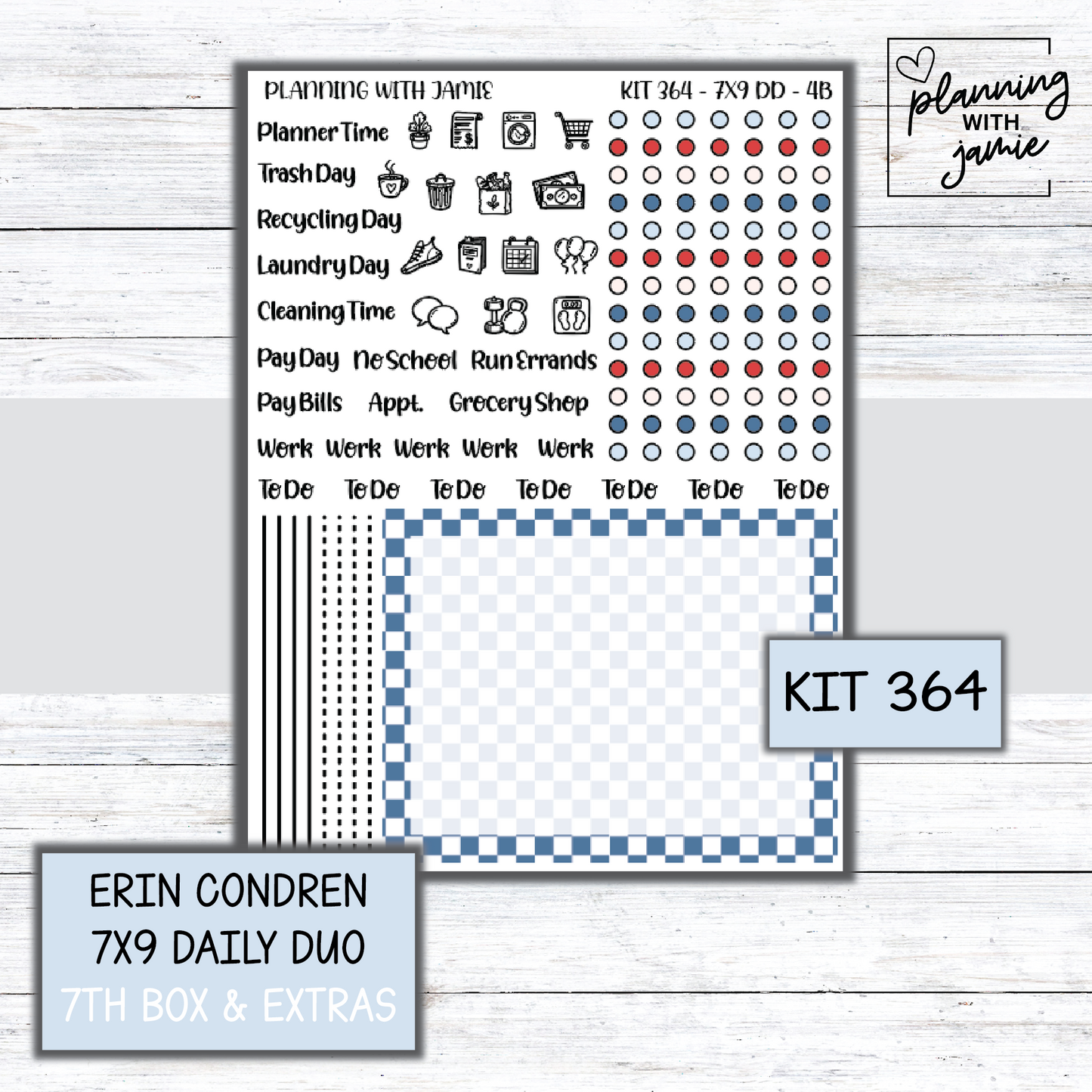 Kit 364 Erin Condren Daily Duo Sticker Kit