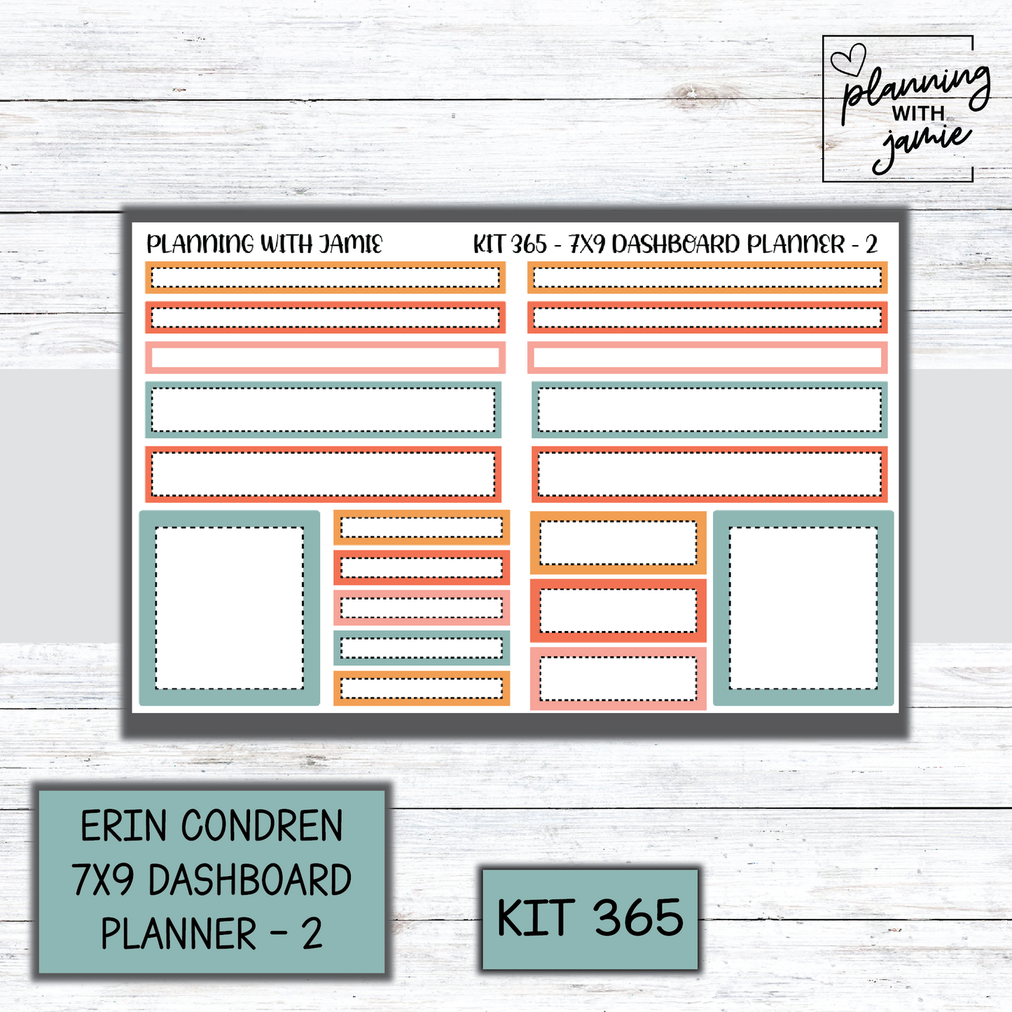Kit 365 Erin Condren Dashboard Planner Sticker Kit