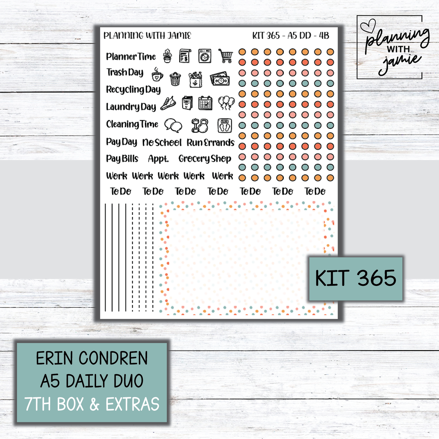 Kit 365 Erin Condren Daily Duo Sticker Kit