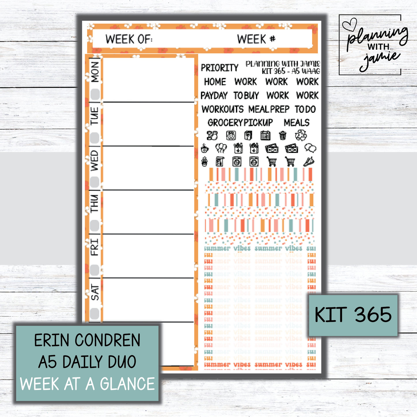 Kit 365 Week At A Glance Sticker
