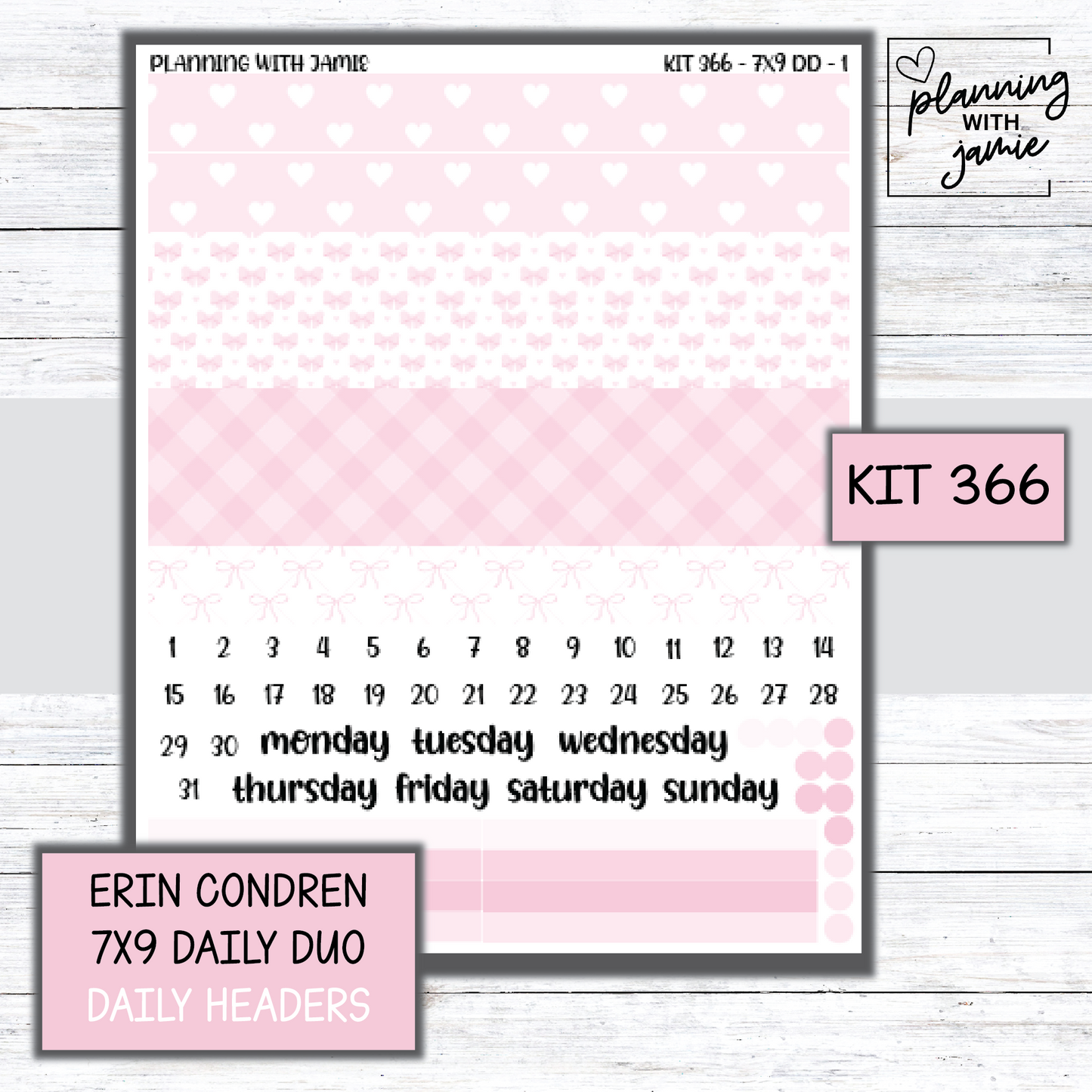 Kit 366 Erin Condren Daily Duo Sticker Kit