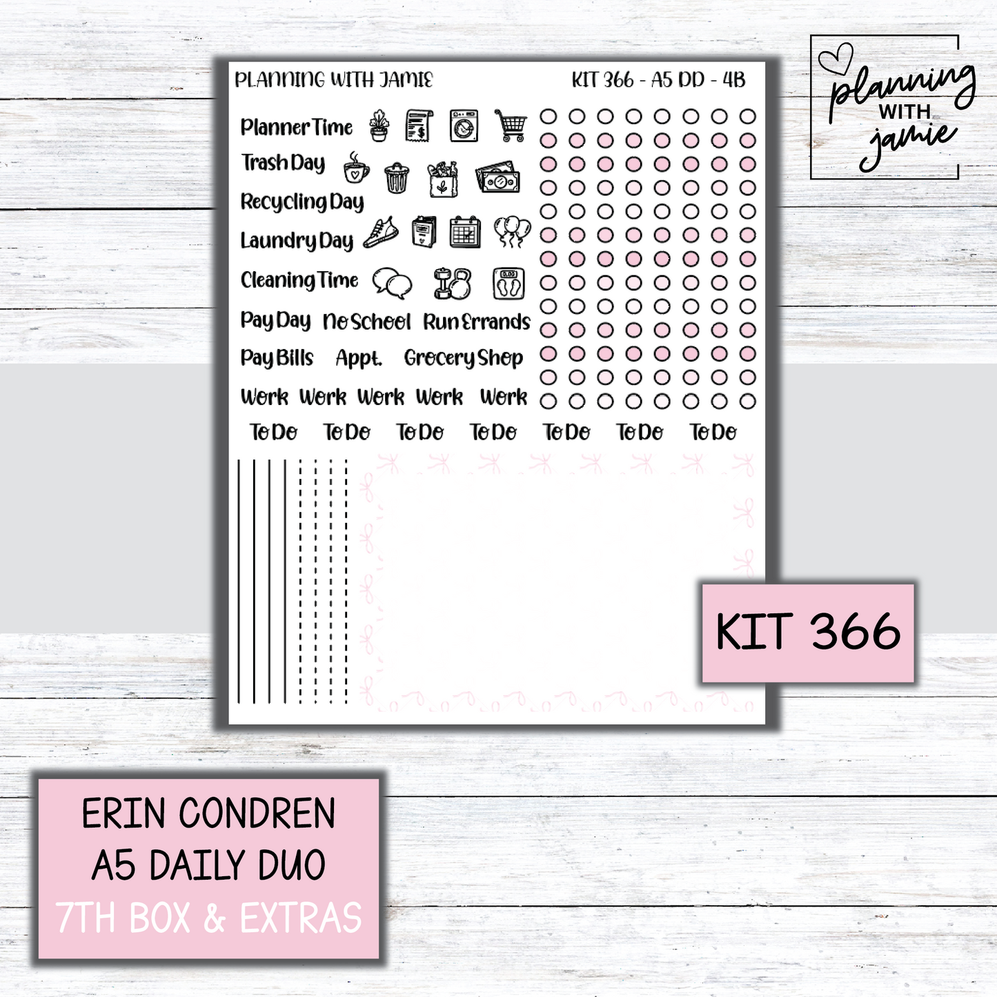 Kit 366 Erin Condren Daily Duo Sticker Kit