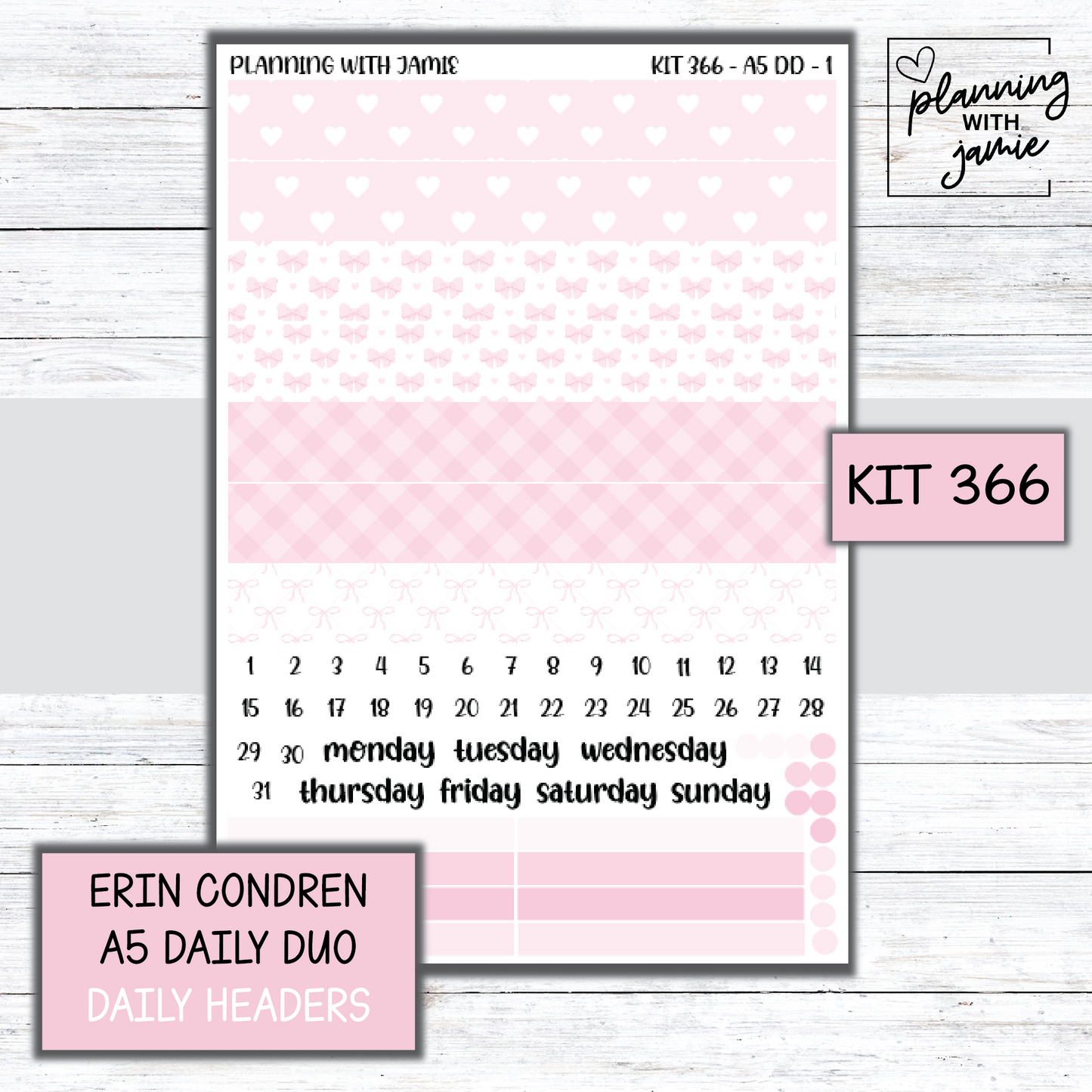 Kit 366 Erin Condren Daily Duo Sticker Kit