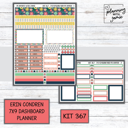 Kit 367 Erin Condren Dashboard Planner Sticker Kit