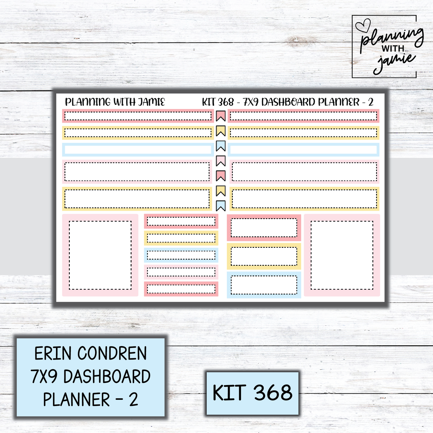 Kit 368 Erin Condren Dashboard Planner Sticker Kit