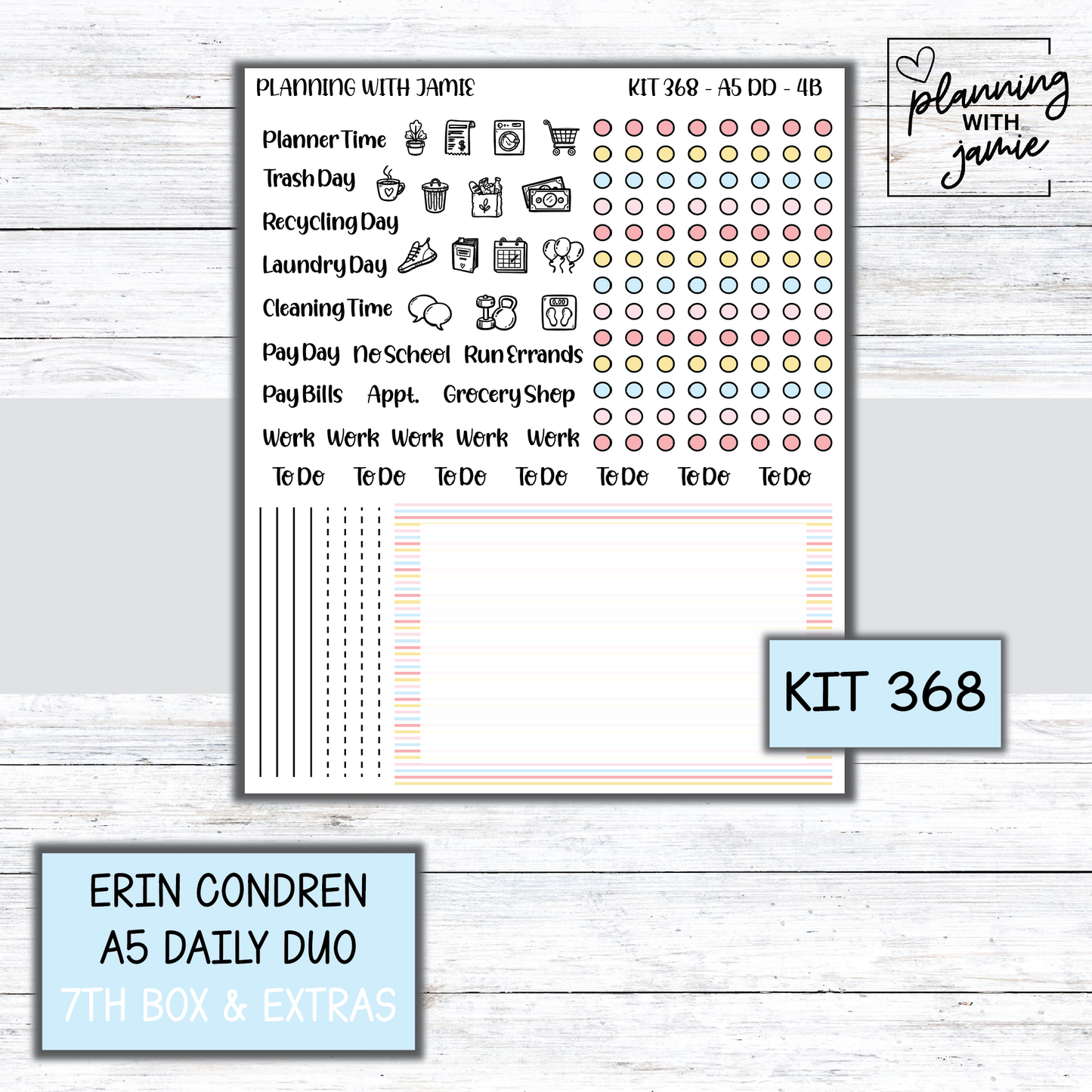 Kit 368 Erin Condren Daily Duo Sticker Kit