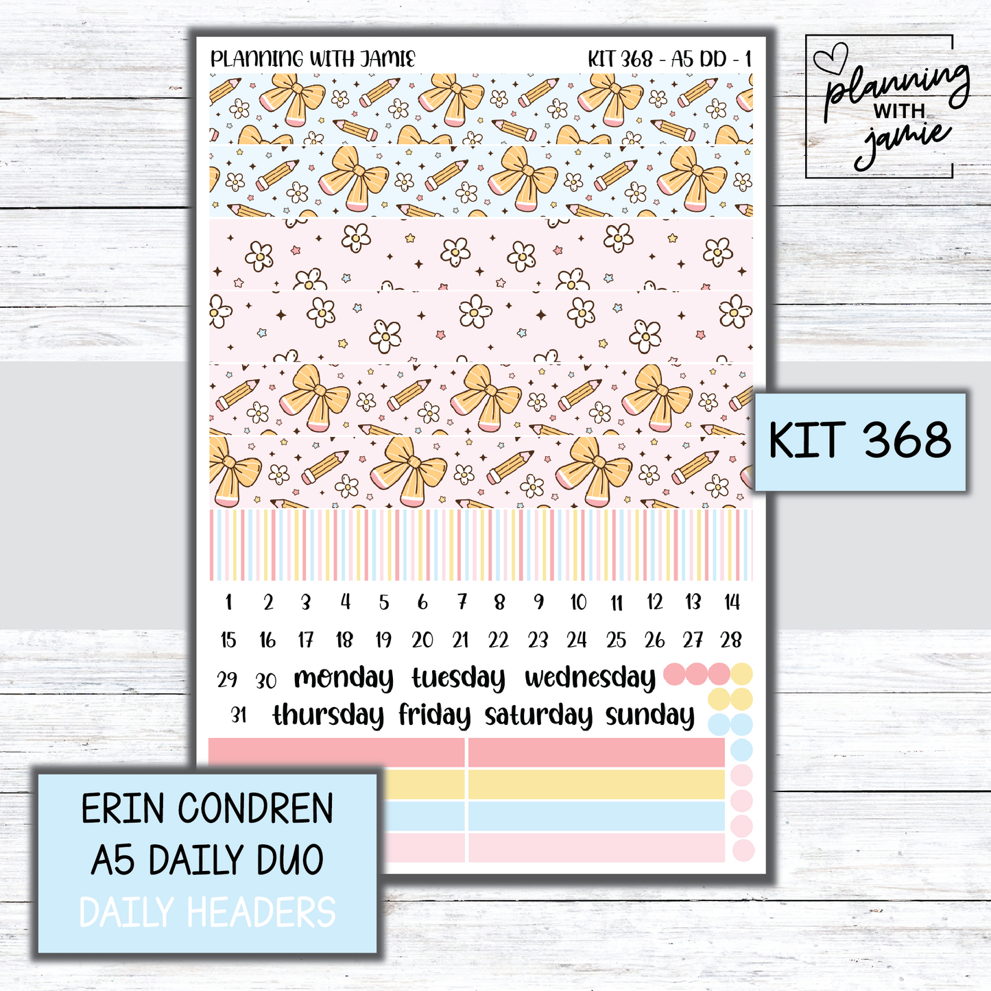 Kit 368 Erin Condren Daily Duo Sticker Kit