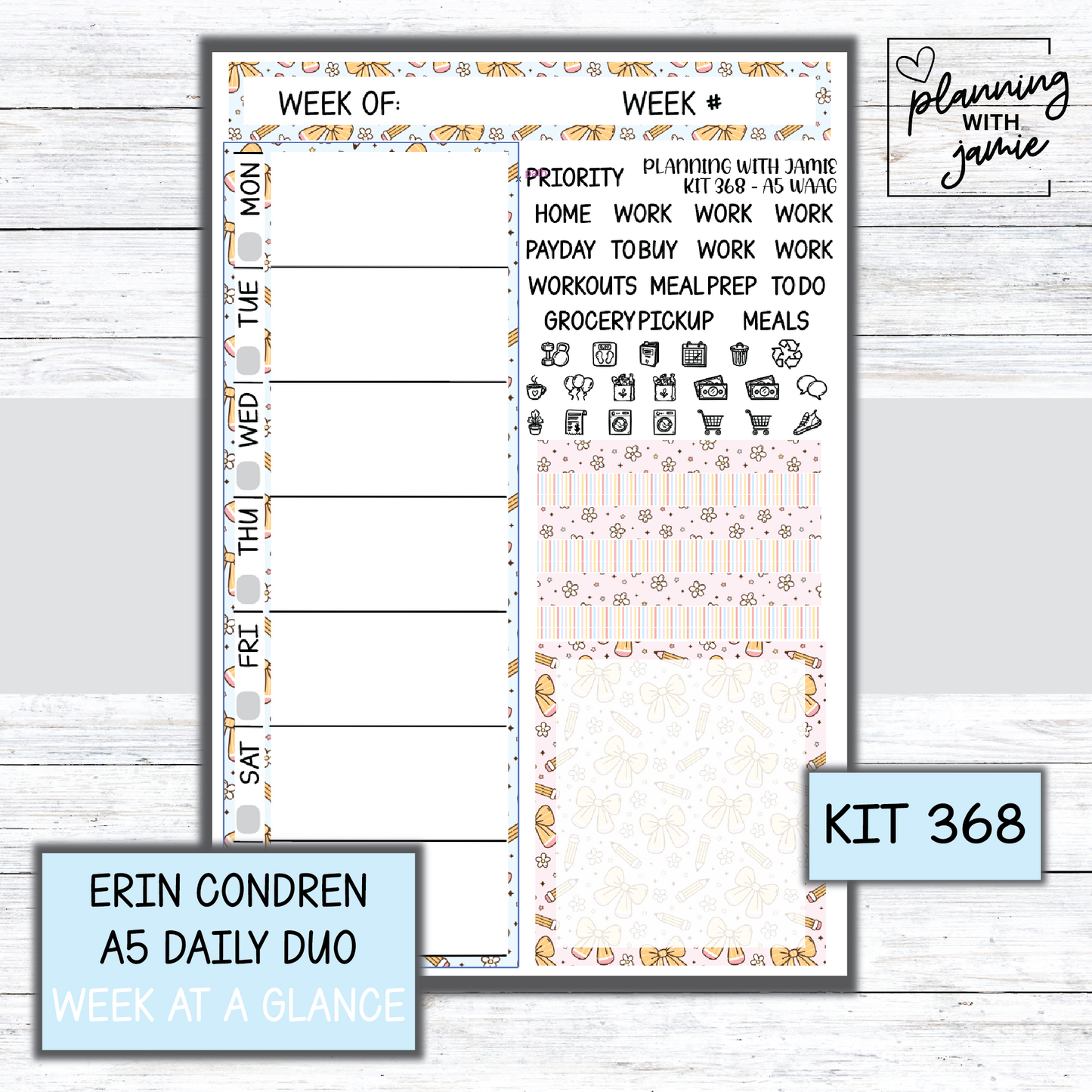 Kit 368 Week At A Glance Sticker