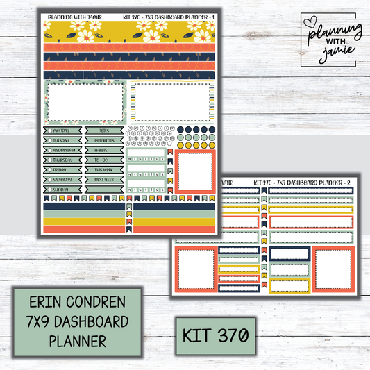 Kit 370 Erin Condren Dashboard Planner Sticker Kit
