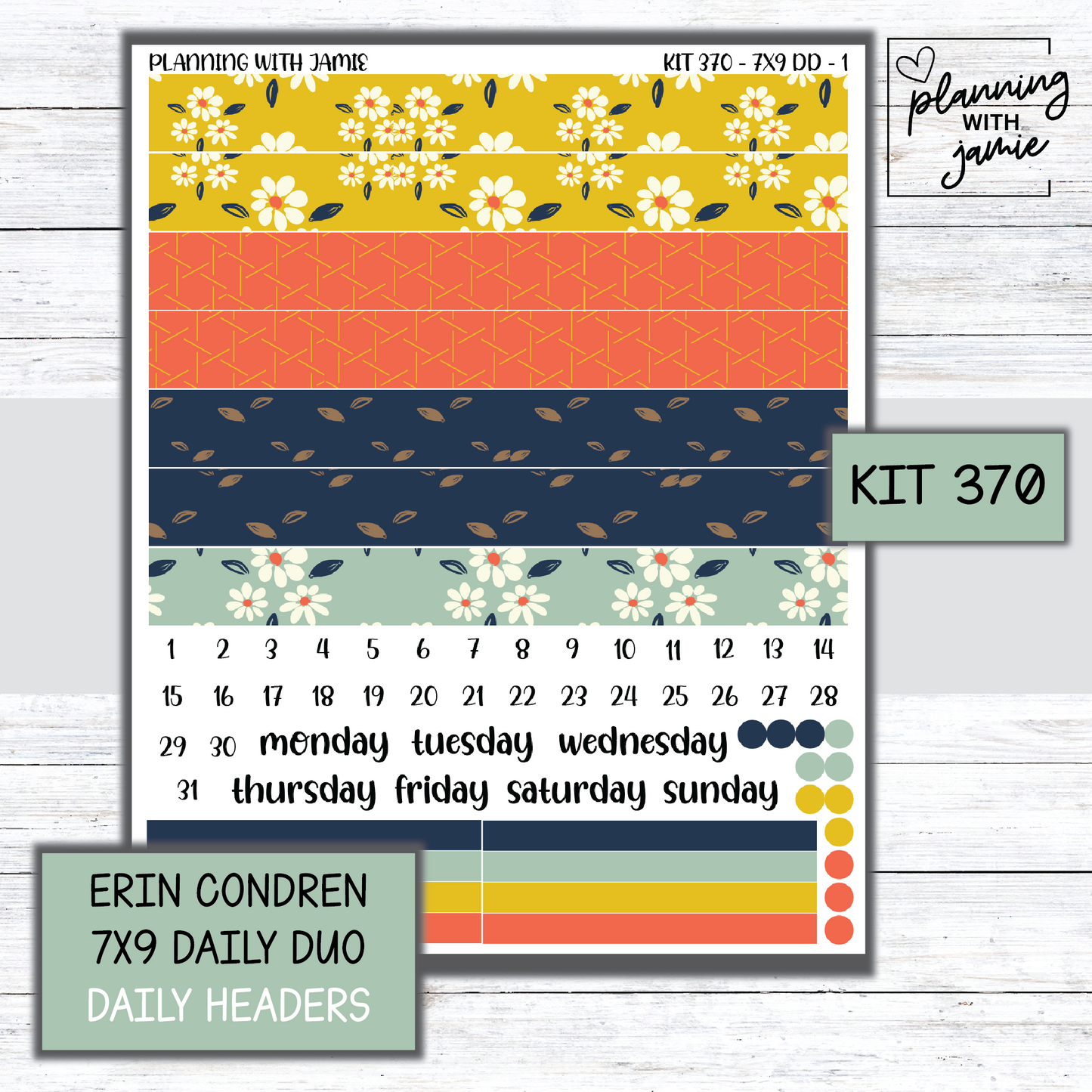 Kit 370 Erin Condren Daily Duo Sticker Kit