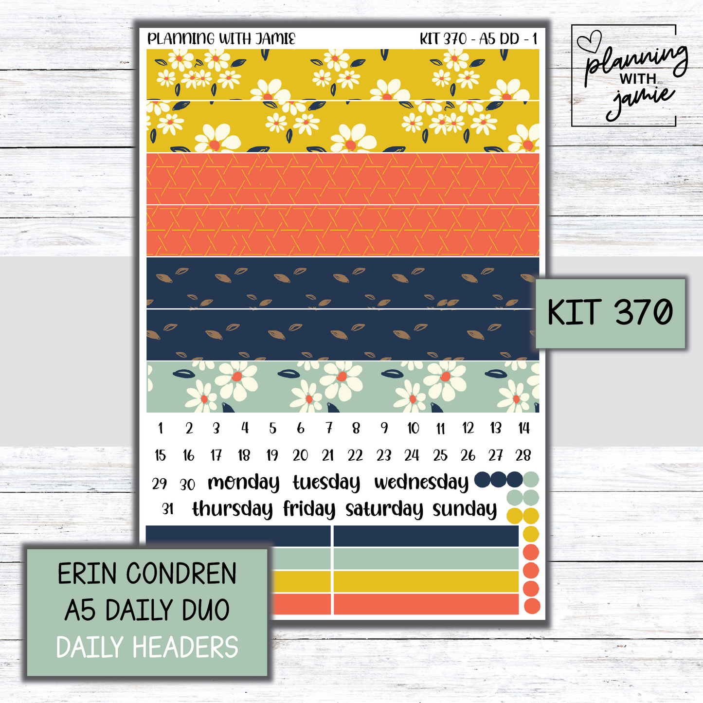 Kit 370 Erin Condren Daily Duo Sticker Kit