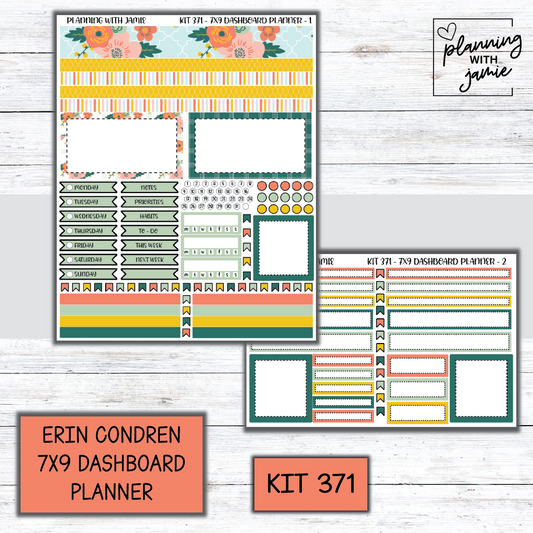 Kit 371 Erin Condren Dashboard Planner Sticker Kit