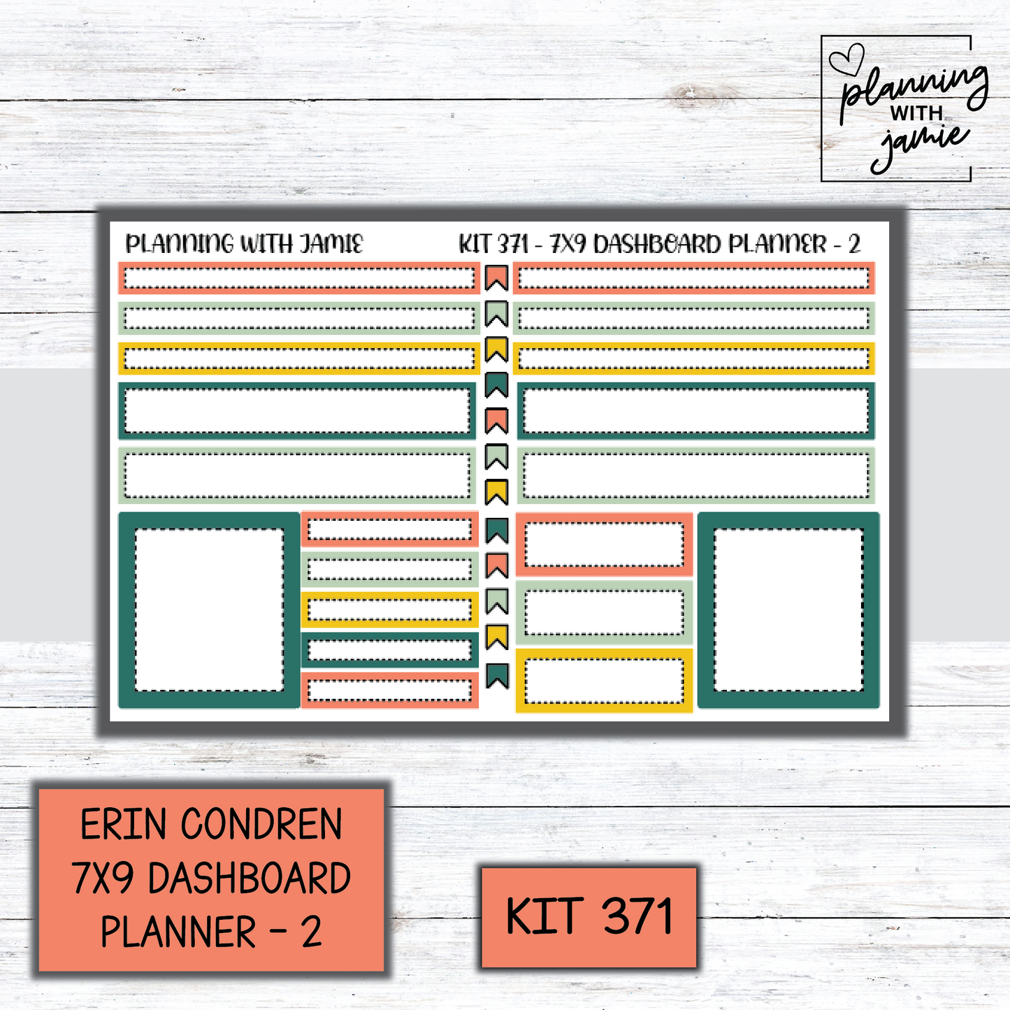 Kit 371 Erin Condren Dashboard Planner Sticker Kit
