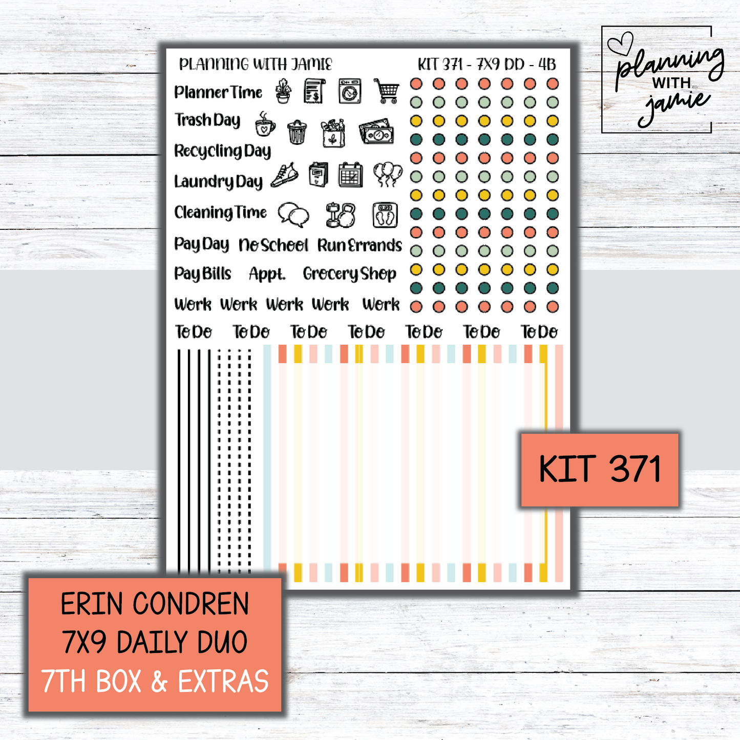 Kit 371 Erin Condren Daily Duo Sticker Kit