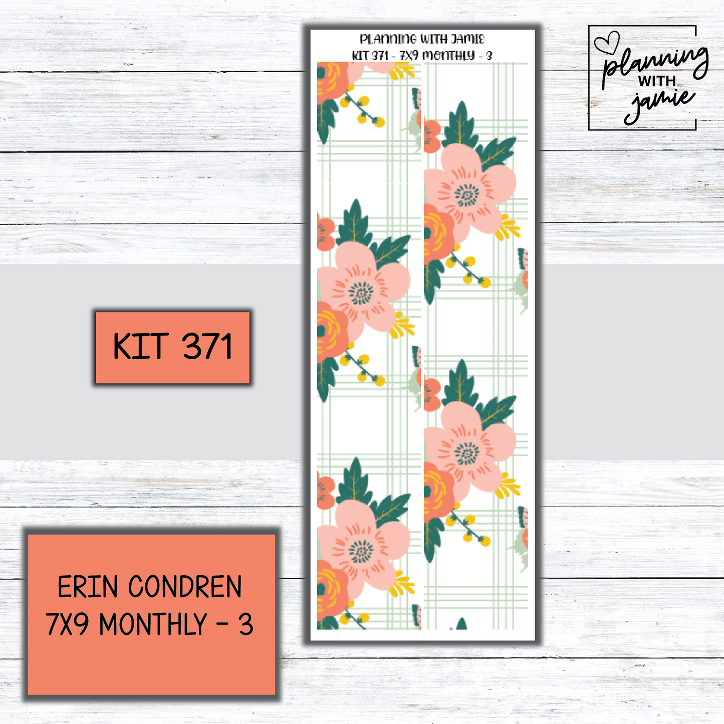 KIT 371 Erin Condren 7X9 Monthly Kit