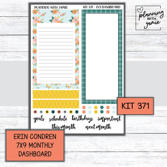 KIT 371 Erin Condren Dashboard Sticker Kit