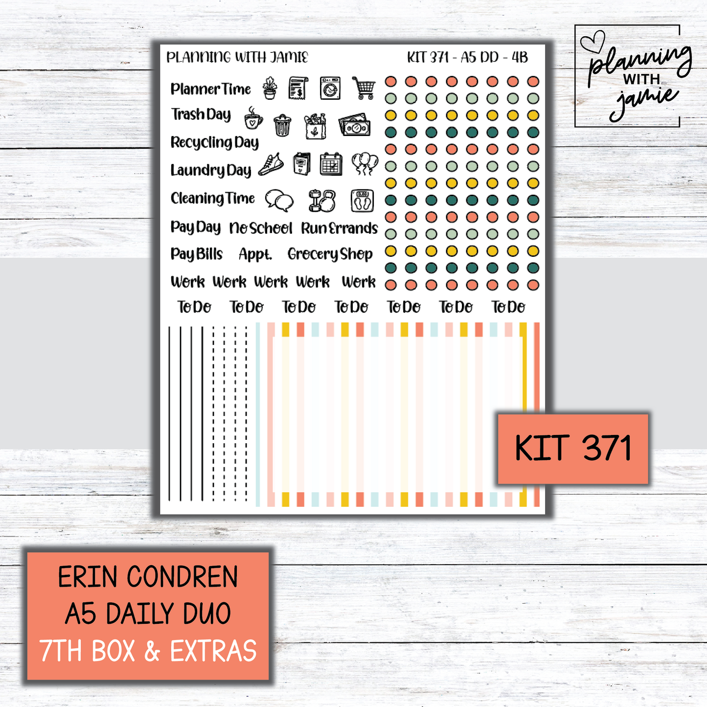 Kit 371 Erin Condren Daily Duo Sticker Kit